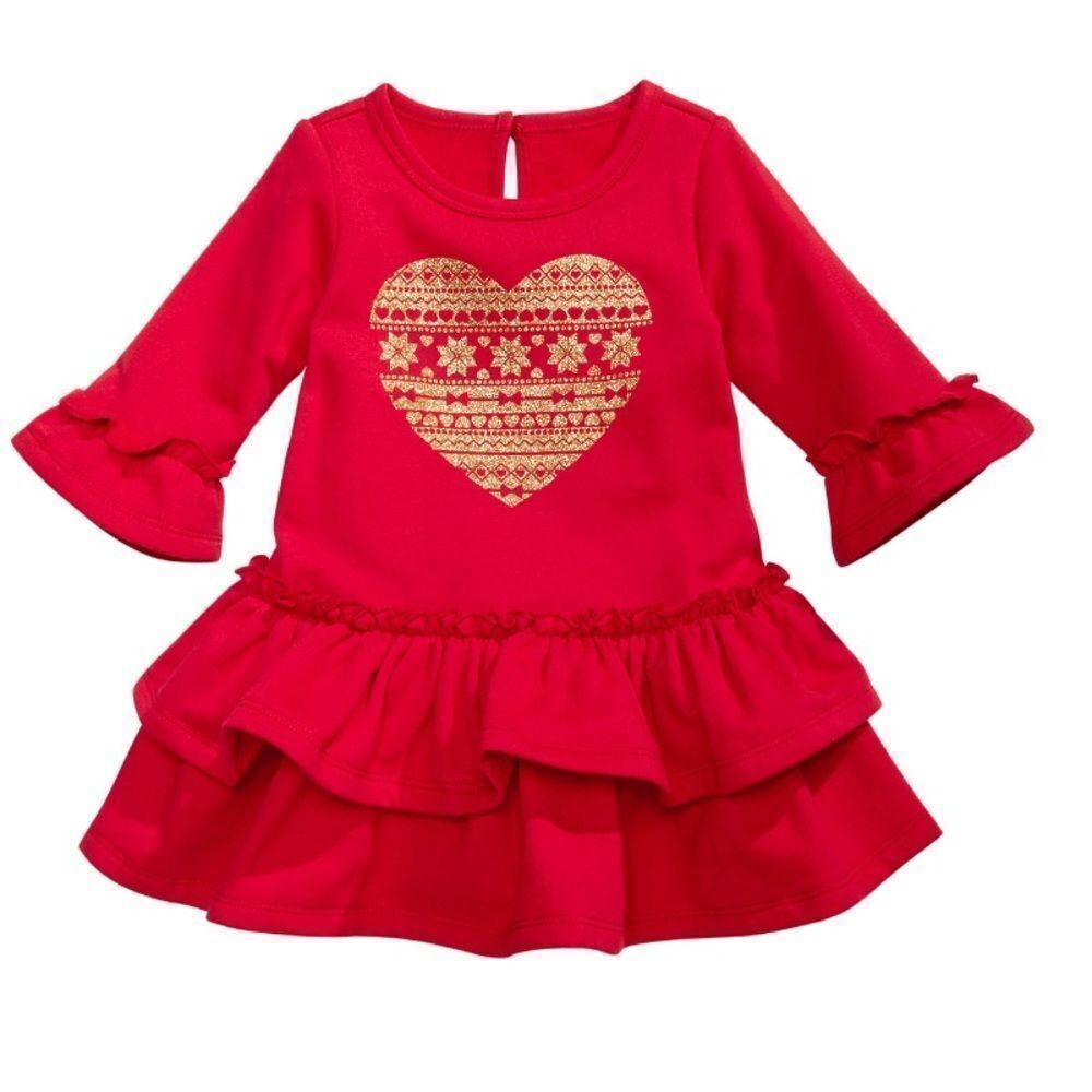 First Impressions Baby Girls Ruffled Terry Dress
